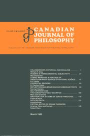 Canadian Journal of Philosophy Volume 10 - Issue 1 -