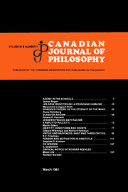Canadian Journal of Philosophy Volume 11 - Issue 1 -