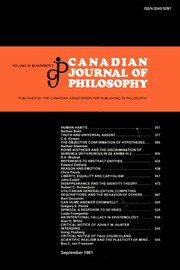 Canadian Journal of Philosophy Volume 11 - Issue 3 -