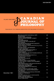 Canadian Journal of Philosophy Volume 11 - Issue 4 -