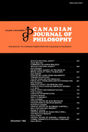 Canadian Journal of Philosophy Volume 12 - Issue 4 -