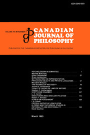 Canadian Journal of Philosophy Volume 13 - Issue 1 -