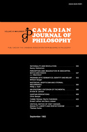 Canadian Journal of Philosophy Volume 13 - Issue 3 -