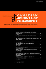 Canadian Journal of Philosophy Volume 14 - Issue 4 -
