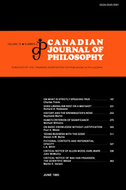 Canadian Journal of Philosophy Volume 15 - Issue 2 -