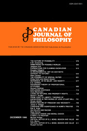 Canadian Journal of Philosophy Volume 16 - Issue 4 -