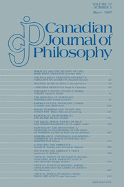 Canadian Journal of Philosophy Volume 17 - Issue 1 -