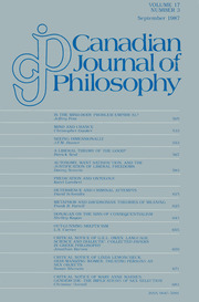 Canadian Journal of Philosophy Volume 17 - Issue 3 -