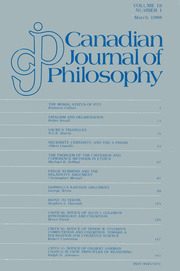 Canadian Journal of Philosophy Volume 18 - Issue 1 -