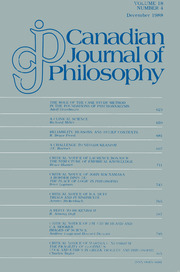 Canadian Journal of Philosophy Volume 18 - Issue 4 -