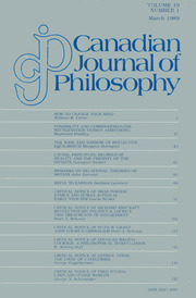 Canadian Journal of Philosophy Volume 19 - Issue 1 -
