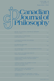 Canadian Journal of Philosophy Volume 19 - Issue 3 -