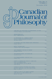 Canadian Journal of Philosophy Volume 19 - Issue 4 -