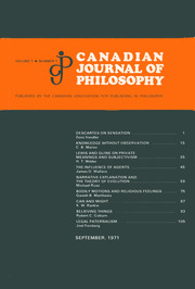 Canadian Journal of Philosophy Volume 1 - Issue 1 -