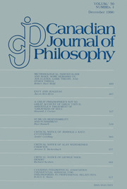 Canadian Journal of Philosophy Volume 20 - Issue 4 -