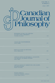 Canadian Journal of Philosophy Volume 21 - Issue 2 -