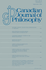 Canadian Journal of Philosophy Volume 22 - Issue 3 -