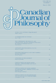 Canadian Journal of Philosophy Volume 24 - Issue 1 -