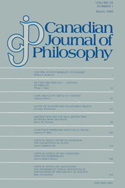 Canadian Journal of Philosophy Volume 25 - Issue 1 -