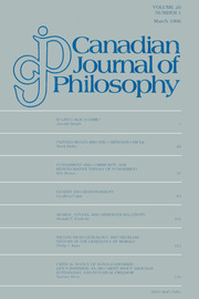 Canadian Journal of Philosophy Volume 26 - Issue 1 -