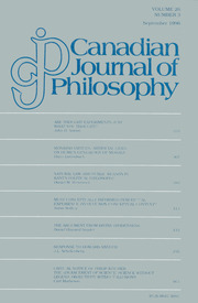 Canadian Journal of Philosophy Volume 26 - Issue 3 -