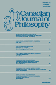 Canadian Journal of Philosophy Volume 28 - Issue 1 -