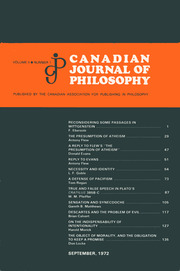 Canadian Journal of Philosophy Volume 2 - Issue 1 -