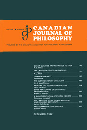 Canadian Journal of Philosophy Volume 2 - Issue 2 -