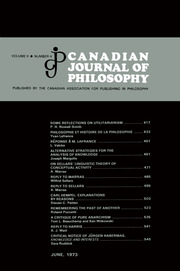 Canadian Journal of Philosophy Volume 2 - Issue 4 -