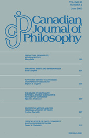 Canadian Journal of Philosophy Volume 30 - Issue 2 -