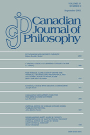 Canadian Journal of Philosophy Volume 31 - Issue 3 -