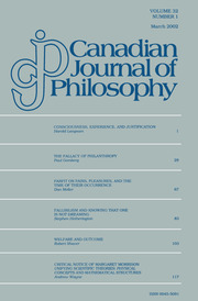 Canadian Journal of Philosophy Volume 32 - Issue 1 -
