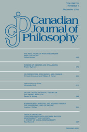 Canadian Journal of Philosophy Volume 32 - Issue 4 -