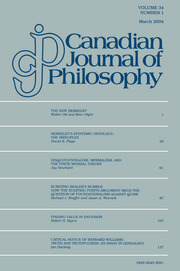 Canadian Journal of Philosophy Volume 34 - Issue 1 -