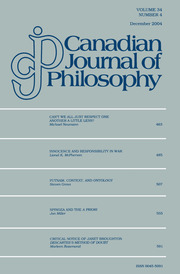 Canadian Journal of Philosophy Volume 34 - Issue 4 -