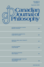 Canadian Journal of Philosophy Volume 35 - Issue 3 -