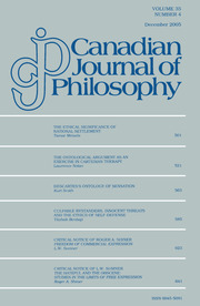 Canadian Journal of Philosophy Volume 35 - Issue 4 -