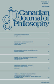 Canadian Journal of Philosophy Volume 36 - Issue 1 -