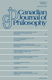 Canadian Journal of Philosophy Volume 36 - Issue 3 -