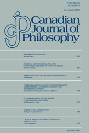 Canadian Journal of Philosophy Volume 36 - Issue 4 -