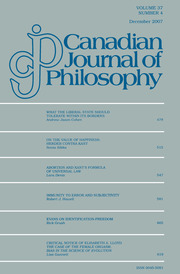 Canadian Journal of Philosophy Volume 37 - Issue 4 -