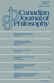 Canadian Journal of Philosophy Volume 38 - Issue 3 -
