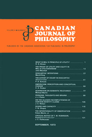 Canadian Journal of Philosophy Volume 3 - Issue 1 -