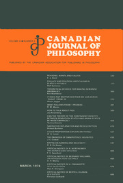 Canadian Journal of Philosophy Volume 3 - Issue 3 -