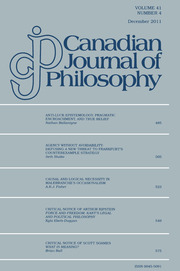 Canadian Journal of Philosophy Volume 41 - Issue 4 -