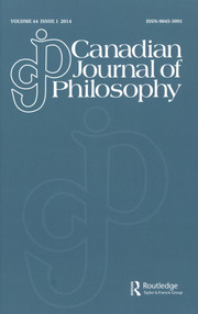 Canadian Journal of Philosophy Volume 44 - Issue 1 -