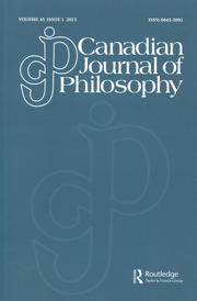Canadian Journal of Philosophy Volume 45 - Issue 1 -