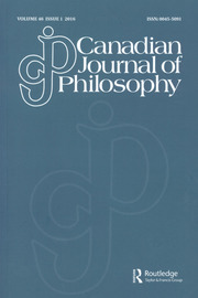Canadian Journal of Philosophy Volume 46 - Issue 1 -