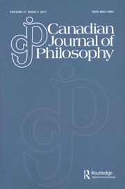 Canadian Journal of Philosophy Volume 47 - Issue 5 -