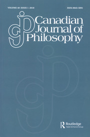 Canadian Journal of Philosophy Volume 48 - Issue 1 -